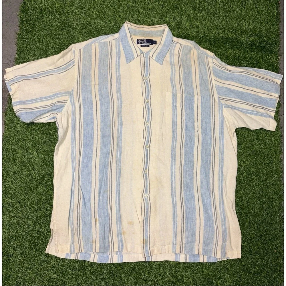 Vintage 90s Polo Ralph Lauren Button Down Shirt Men's XL Made In Singapore